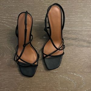Black strappy heels